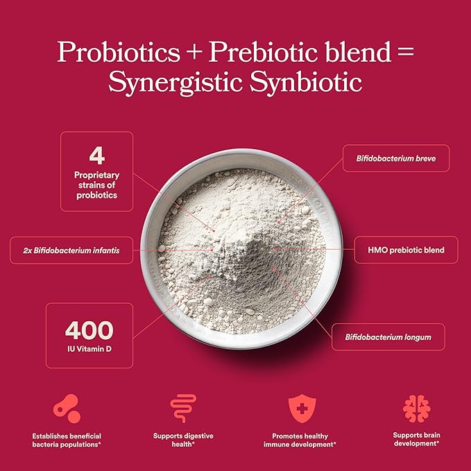 Infant Synbiotic Powder 12-36 Months 30 Servings Probiotic + Prebiotic Blend with Vitamin D Pediatrician-Endorsed (Toddler)