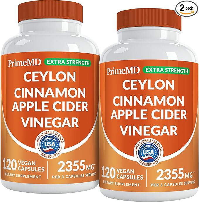 5-in-1 Ceylon Cinnamon Powder Extra Strength – Organic Ceylon Cinnamon Capsules with Turmeric Apple Cider Vinegar Korean Ginseng &amp BioPerine for Metabolism &amp Energy Support Pills (120 Ct 2