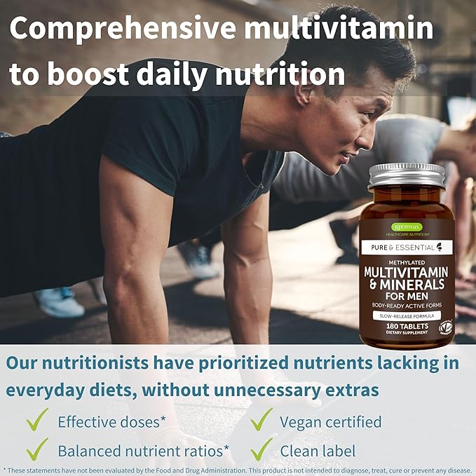 Multivitamin &amp Minerals for Men + High Absorption Curcumin C3 Complex Vegan Bundle Sustained Release Advanced Multivitamin + 300% Greater Absorption Curcuminoids with Rapid Uptake by Igennus