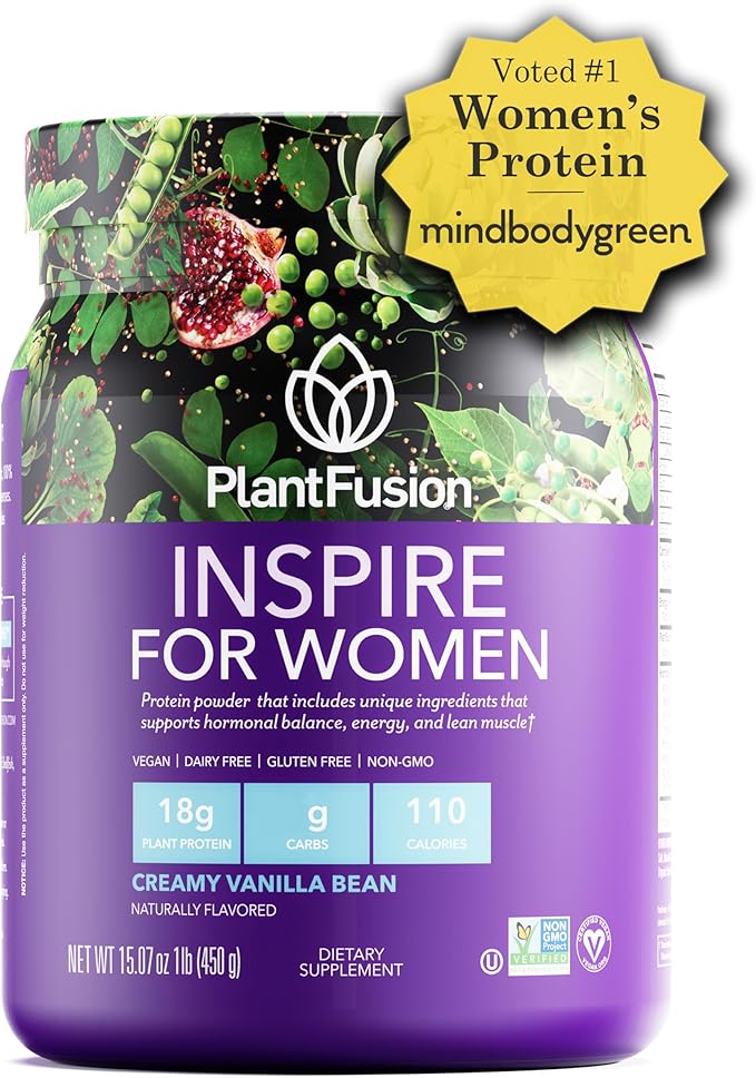 PlantFusion Inspire Plant Protein Powder for Women - Low Carb Protein Powder for Lean Muscle Support - Keto Gluten Free Soy Free Non-Dairy No Sugar Non-GMO - Rich Chocolate 1 lb