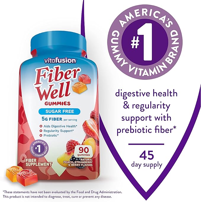 Natrol Melatonin Gummies 140ct &amp Vitafusion Fiber Gummies 90ct Bundle Sleep &amp Digestive Support