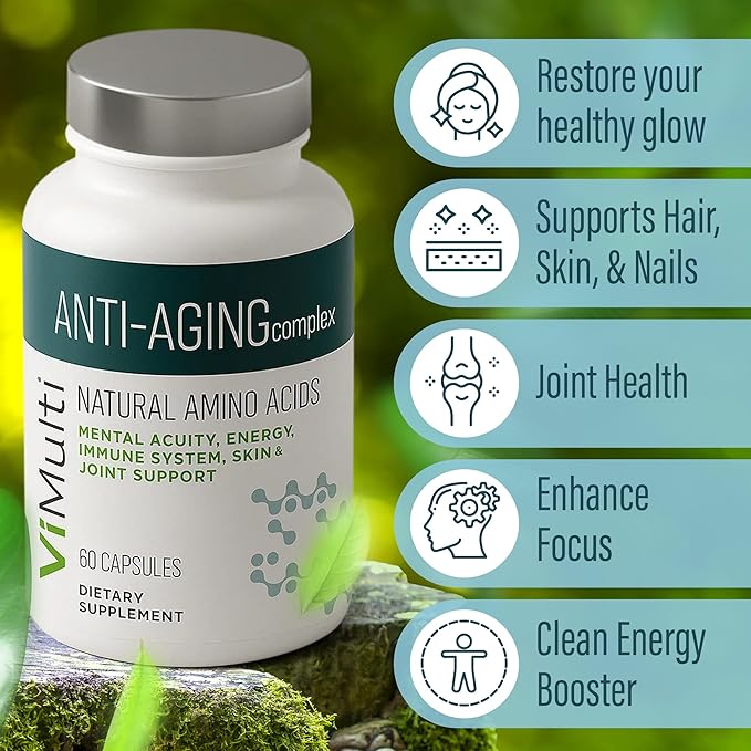 Amino Acid Supplement Capsules with L-Arginine L-Ornithine HCl L-Glutamine L-Lysine Glycine Ornithine Alpha-Ketoglutarate Dietary Amino Formula for Women Men 60 Capsules