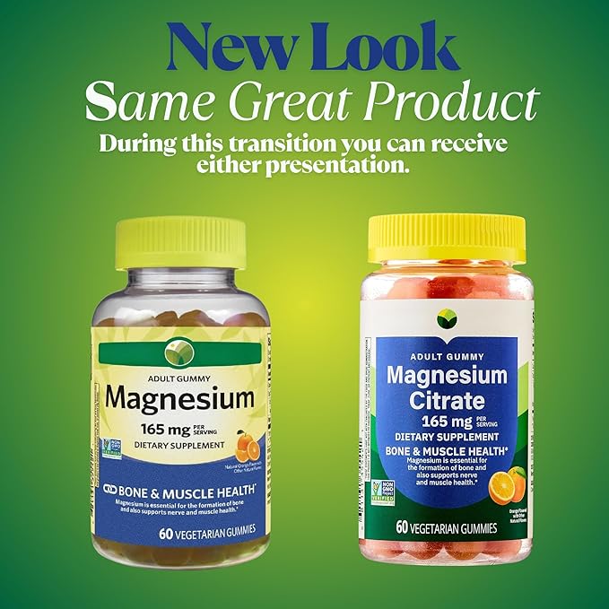 KP+ Magnesium Gummies | Magnesium Citrate 165 mg | 60 Vegetarian Gummies | Supports Bone Muscle &amp Nerve Health | Orange Flavor | Pack of 2