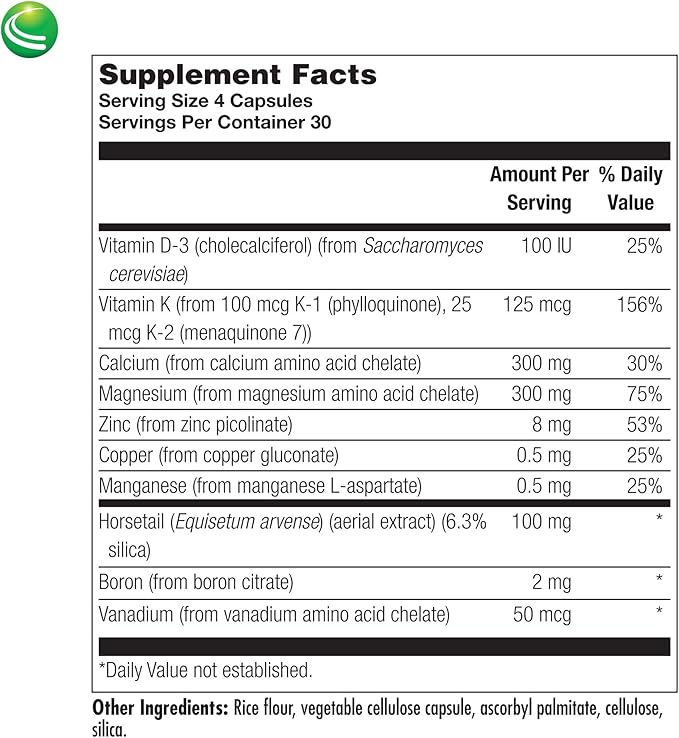 Nutra Biogenesis Osteogenesis - Bone Health Support for Women &amp Men with Vitamin D3 K2 Calcium Zinc Magnesium &amp Boron - 120 Veggie Capsules