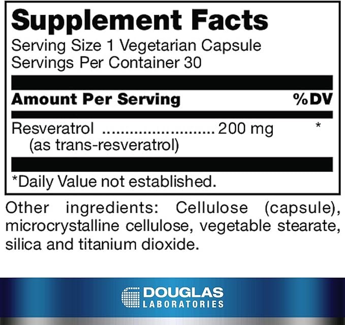 Douglas Laboratories Resveratrol | Antioxidant Support for Cardiovascular Neurological Metabolic and Mitochondrial Health | 30 Capsules