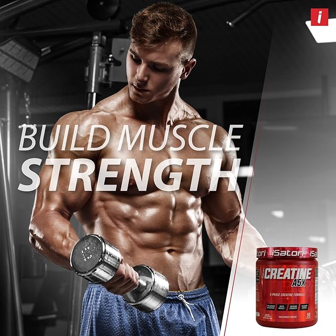 iSatori Creatine A5X with Creatine Monohydrate &amp Betaine Anhydrous for Muscle Growth Strength Building &amp Recovery - Dietary Supplement for Training &amp Weight Lifting - Unflavored (50 Serv