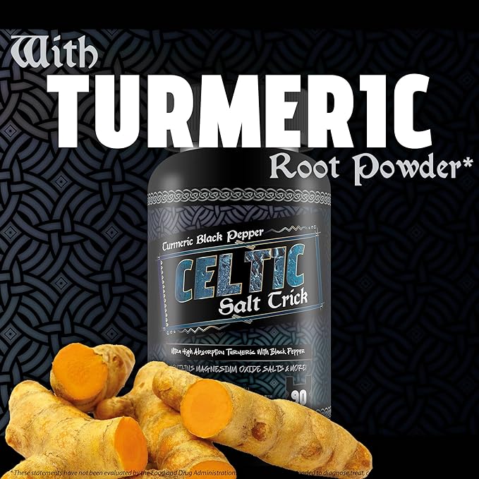 Turmeric Black Pepper Celtic Salt Trick - Our Best Turmeric and Black Pepper Supplement - Pure Turmeric Curcumin with Piper Nigrum Vitamin D Vitamin C Ginger Berberine - Turmeric Curcumin Black +