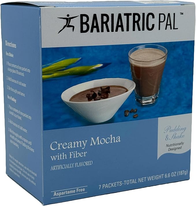 BariatricPal 15g Protein Aspartame Free Pudding &amp Shake - Creamy Mocha (3-Pack)