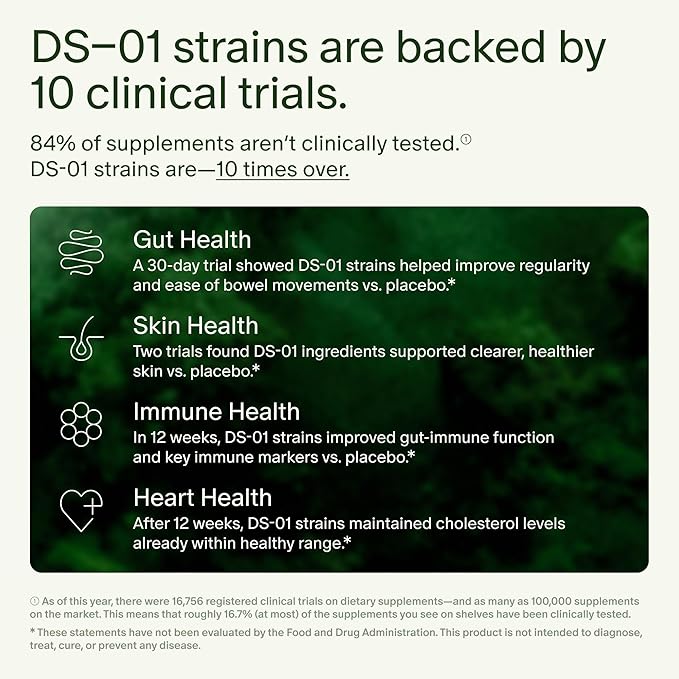 Seed DS-01 Daily Synbiotic - Prebiotic and Probiotic for Women &amp Men - Digestive Health Gut Health Immune Support Bloating &amp Constipation Relief - Vegan &amp Shelf-Stable - 30-Day Refill (