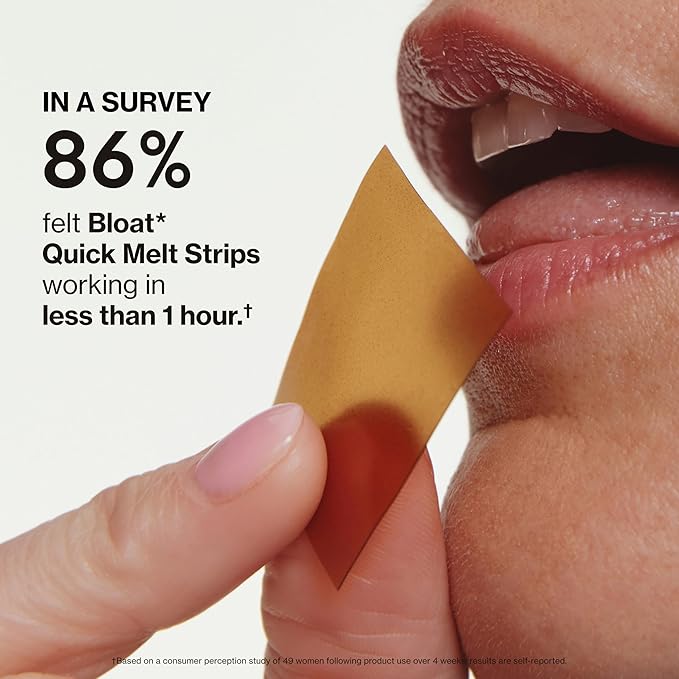 Love Wellness Bloat* Quick Melt Strips - Fast-Dissolving Digestive Support with Mint Fennel and Caraway - Helps Ease Occasional Bloating* - No Water Needed - Vegan and Sugar Free - 32 Strips