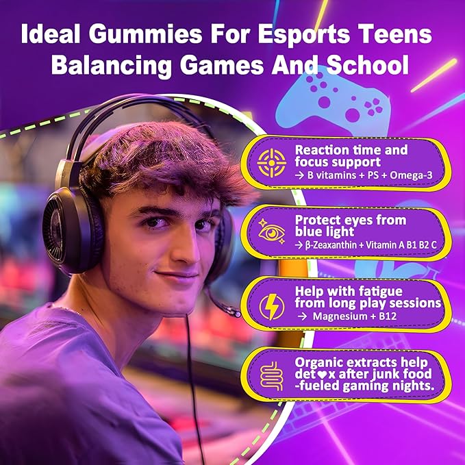 Multivitamin Filled Gummies for Teen Boys Girls 12-17 18 19 Kids 10+ Multivitamin with Omega 3 Calcium + Magnesium + Zinc Multi-Minerals for Adolescent 10-19S Brain Bone Energy Immune