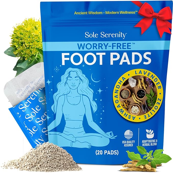 Sole Serenity 2 Pack Worry-Free &amp Good Night Foot Pads Bundle Minerals &amp Herbal Blends for Nightly Self-Care.