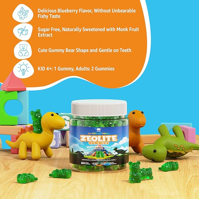 Zeolite Detox Gummies for Kids &amp Adults 2 Pack + Womens Multivitamin Gummy 1 Pack