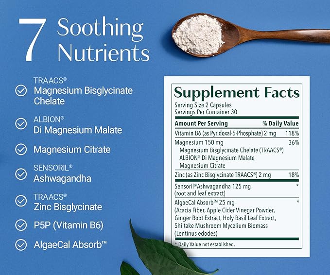 AlgaeCal Magnesium Relax™ - Chelated Magnesium with Ashwagandha for Sleep &amp Occasional Anxiety and Algaecal - Plant Based Calcium Supplement with Vitamin D3 for Bone Strength