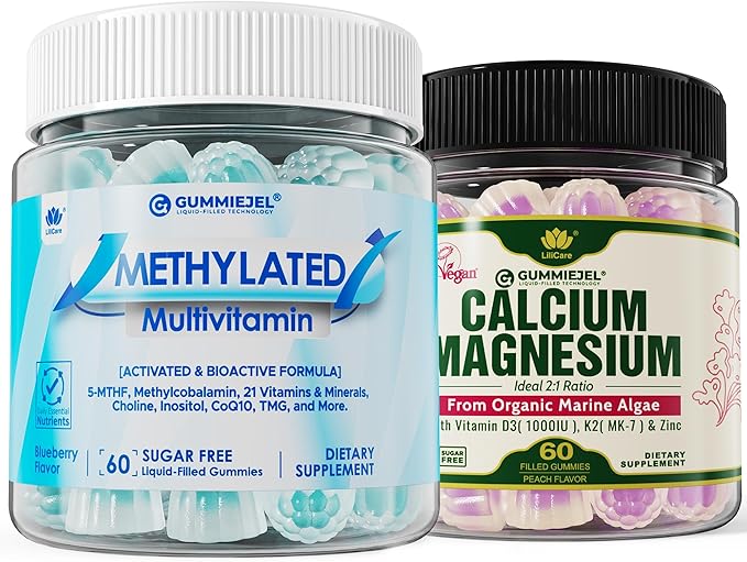 Methylated Multivitamin Gummies 1 Pack with Calcium Gummies 1 Pack