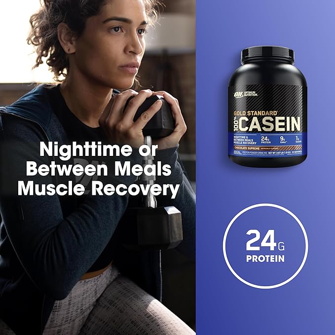 Optimum Nutrition Gold Standard 100% Micellar Casein Protein Powder Slow Digesting Helps Keep You Full Overnight Muscle Recovery Chocolate Supreme 4 Pound (Packaging May Vary)