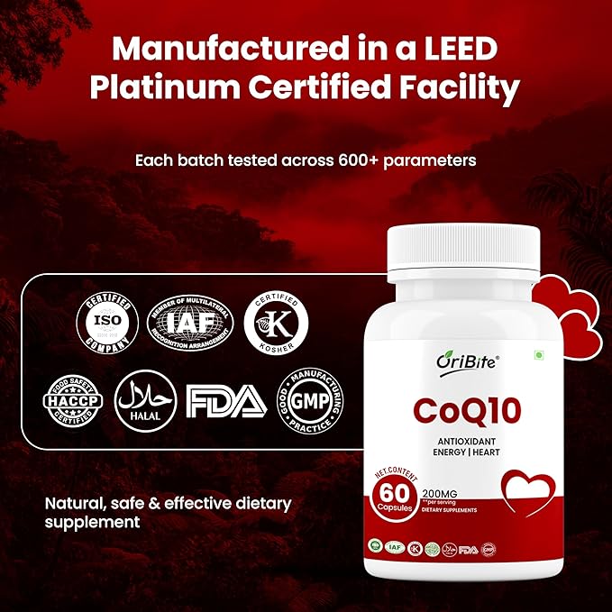 CoQ10 200mg 60 Veggie Capsules | Coenzyme Q10 Supplement for Cellular Energy &amp Heart Support | Antioxidant Support Formula | Ubiquinone Dietary Supplement (2)