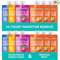 Designer Wellness Protein Smoothies Super Fruits Variety Pack and Tropical Fruit Bundle