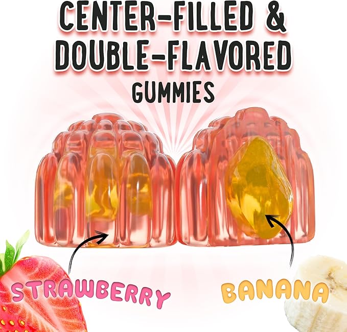 Magnesium Gummies Variety Pack – 3 Bottles (60 Each) – Strawberry Banana Apple Kiwi &amp Peach Mango