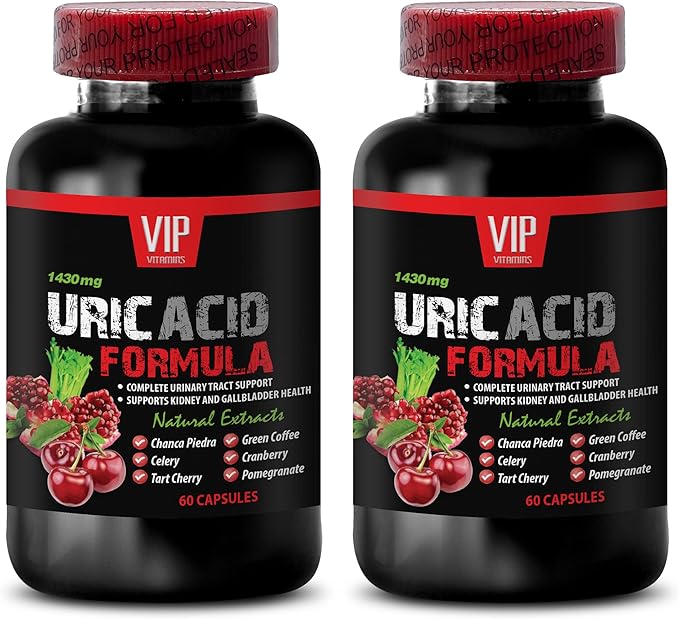 Uric Acid Flush Natural - URIC Acid Cleans - URIC Acid Formula - Green Coffee Bean Turmeric Milk Thistle Cranberry uric Acid Formula uric Acid Flush Pills Pomegranate 2 Bottles 120 Capsules