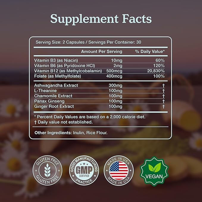 More. Longevity &amp Wellbeing Chill Pill – Premium Mood Support with Adaptogens Ashwagandha Supplements Antioxidants Amino Acid &amp Plant Extracts for Stress Support &amp Digestion – No Filler