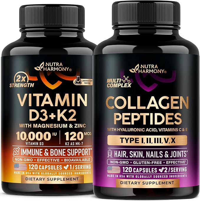 NUTRAHARMONY Vitamin D3 K2 &amp Collagen Peptides Capsules