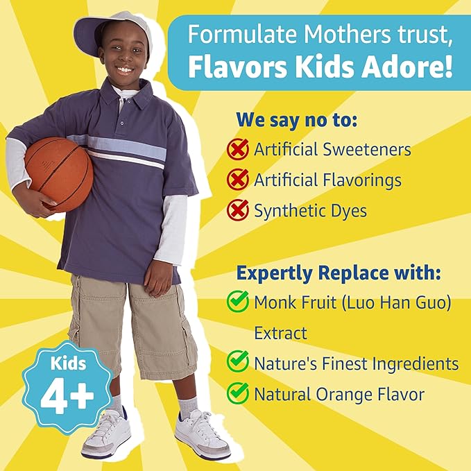 (2 Pack) Kids Multivitamin Gummies with Iron Sugar Free Kids Daily Vitamins + Probiotics Algae Omega 3 (EPA/DHA) A C D Methyl B12 Folate B6 Zinc Biotin for Healthy Growth Immune Support