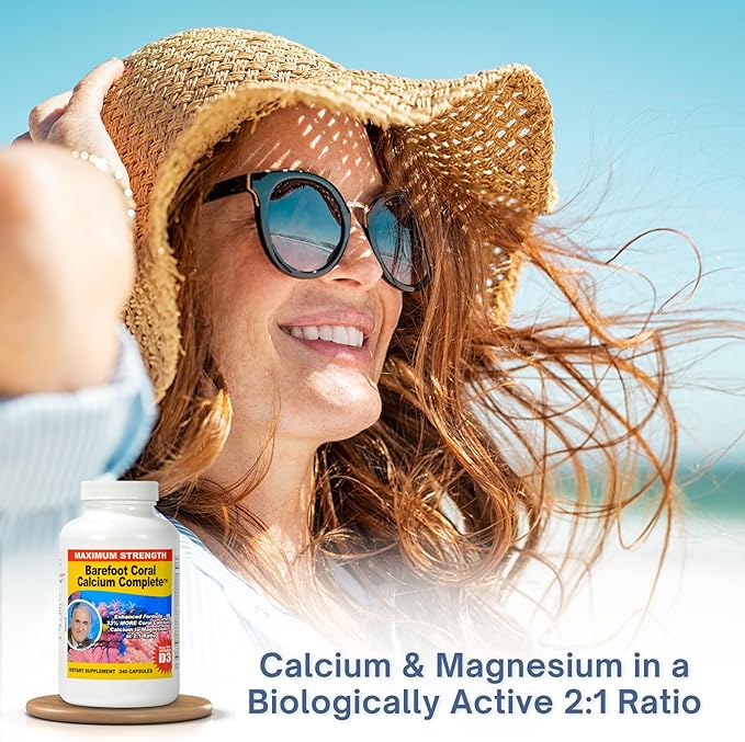 1500mg 240 Capsules- Coral Calcium Supplement Developed by Bob Barefoot- Supports Overall Health &amp PH Levels- Contains Calcium Magnesium &amp Vitamin D3