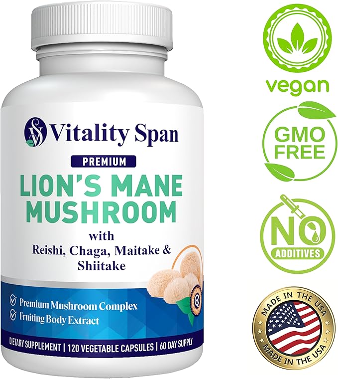 Magnesium Bisglycinate 400mg + Lion’s Mane 4:1 Extract Complex Bundle – Calm &amp Relaxation + Focus &amp Clarity – 120 + 120 Veg Capsules Made in USA