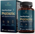 Premium 4-in-1 Probiotic Prebiotic Postbiotic &amp Digestive Enzymes for Men &amp Women – Supports Gut Digestion &amp Immunity –Complete Gut Health with Pre Post Probiotics &amp Digestive Enzy