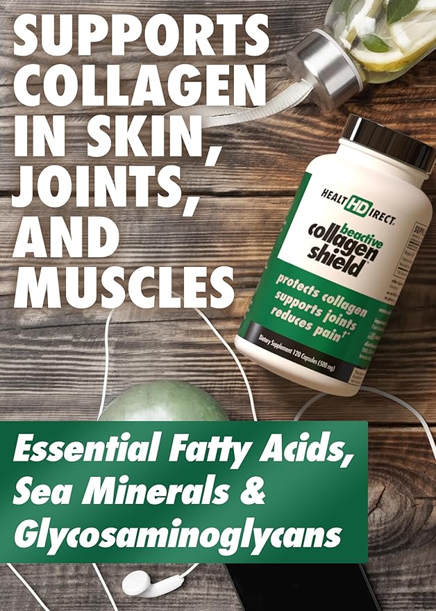 HEALTH DIRECT - BeActive Collagen Shield - 120 Capsules - Advanced Green-Lipped Mussel Supplement for Collagen Protection - Supports Skin Joints and Muscles