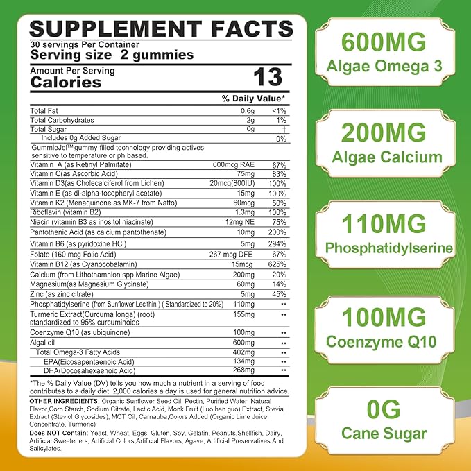 NEVISS Bundle-Melatonin Gummies 60mg+ Multivitamin Gummies for Women &amp Men 50+