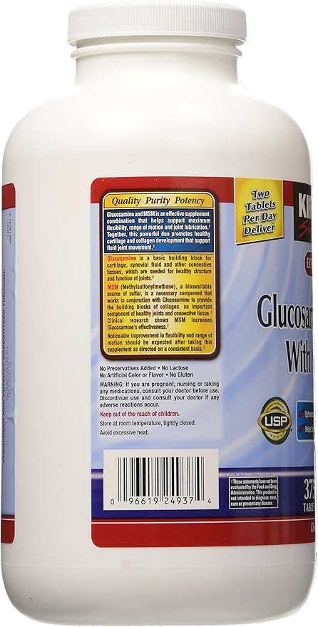 Kirkland Signature Glucosamine with MSM 375 Tablets (2 Pack)