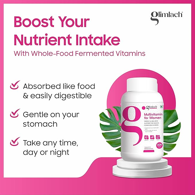 GLIMLACH Multivitamin for Women 250 Tablets Vitamin B12 Folic Acid Biotin Zinc Copper Manganese Selenium Magnesium Potassium Calcium Phosphorus (Pack of 5 50 Tablet Each Jar)