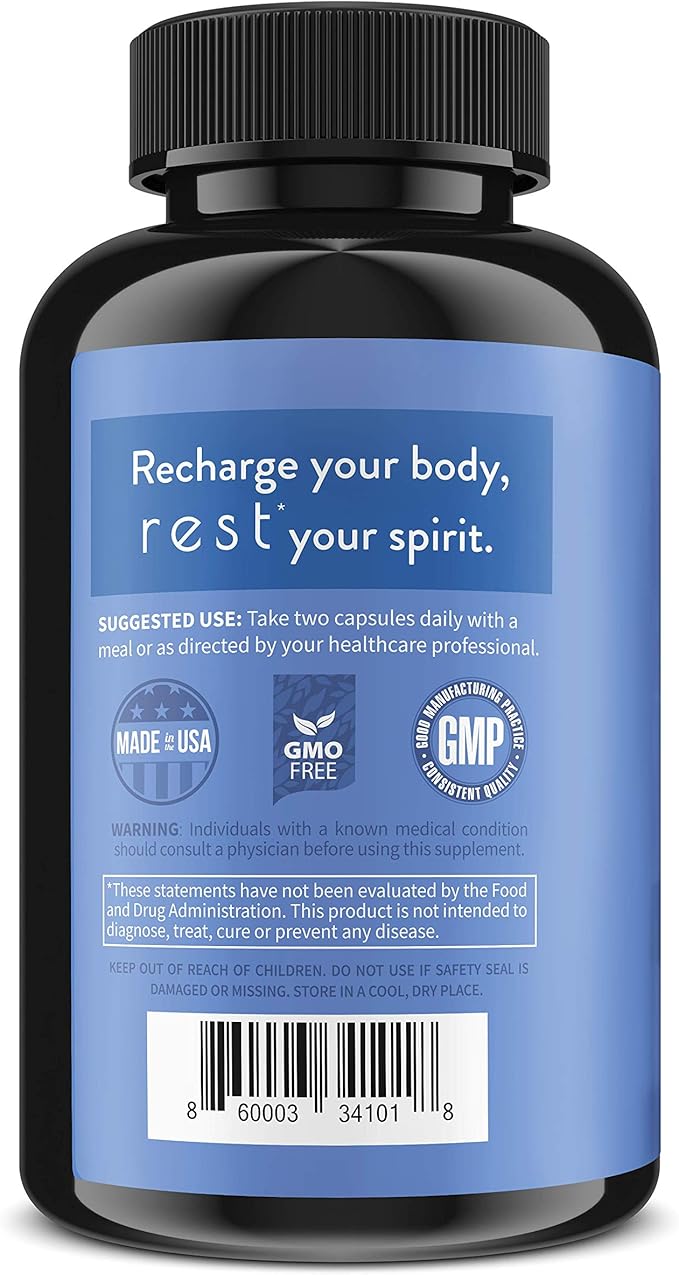 WellPath Rest Valerian Root Sleep Aid with Melatonin Natural &amp Herbal Sleeping Pills and Cortisol Supplements for Women with KSM-66® Ashwagandha &amp L-Theanine - Stress