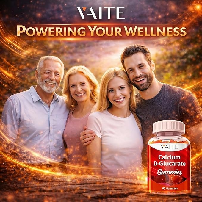 Calcium D-Glucarate Gummies 1000mg - CDG Cleanse Supplement for Men and Women Hormone Metabolism Balance &amp Menopause Supports Non-GMO Vegan Gluten Free Soy Free Supplements 60 Gummy Chewable