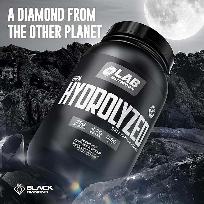 100% Hydrolyzed Whey Protein Isolate (5 Pounds Cookies and Cream Flavor) 25gr of Protein Build Muscle Lean Muscle Growth Easy Digestion Gluten Free Lactose Free Fast Absorbing.