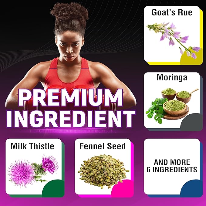 Goat’s Rue Capsules with Goat’s Rue Moringa Milk Thistle and More - 120 Capsules for 4 Months Supply (Pack of 2)