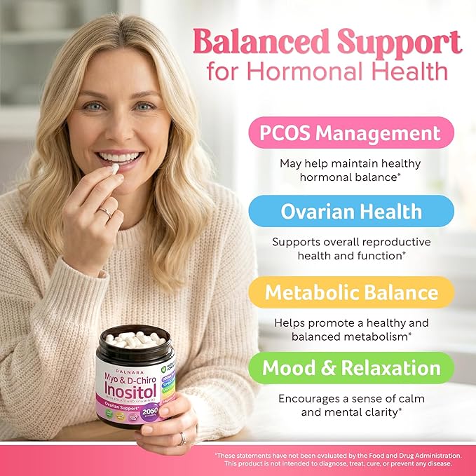 Myo-Inositol &amp D-Chiro Inositol Supplement for Women - 40:1 Ratio Inositol Capsules with Folate Vitamin D3 Magnesium &amp Zinc - Ovarian Support Inositol Multivitamin - 2050mg 120 Count