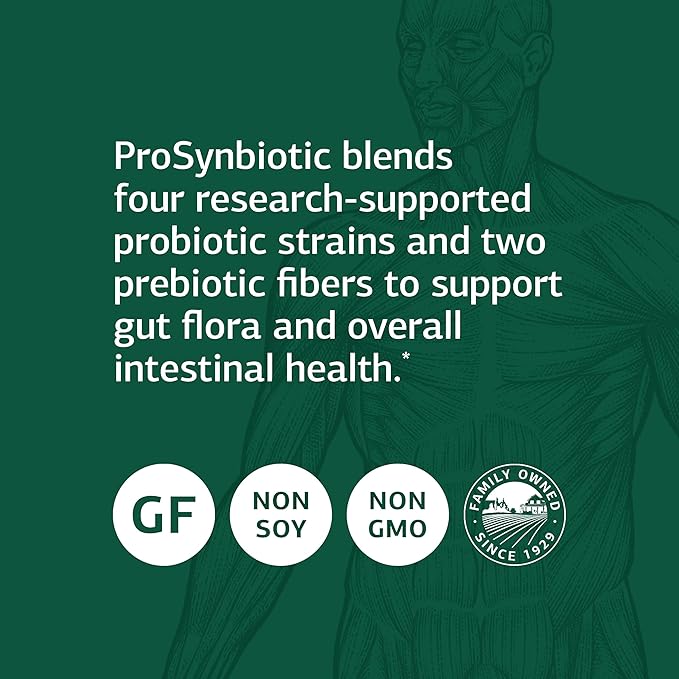 Standard Process ProSynbiotic - Whole Food Bowel Immune Support Digestion and Digestive Health with Bifidobacterium Chicory Root Lactobacillus Acidophilus and Inulin - Vegetarian - 90 Capsules