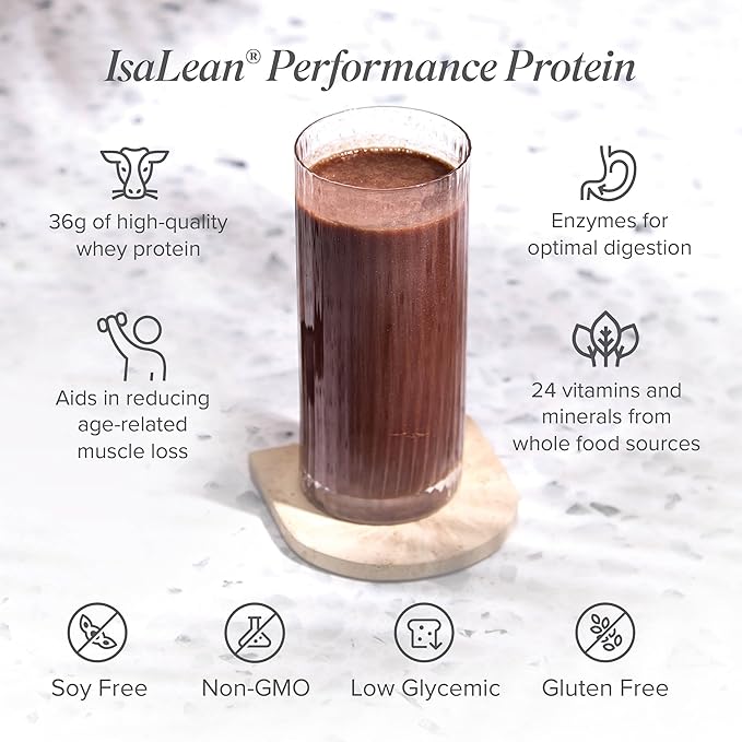 IsaLean Performance Protein Shake - Meal Replacement Shake with 36g of Protein - Helps Support Lean Muscle Building and Weight Management - Enriched with 24 Essential Vitamins and Minerals - 33.6 oz -