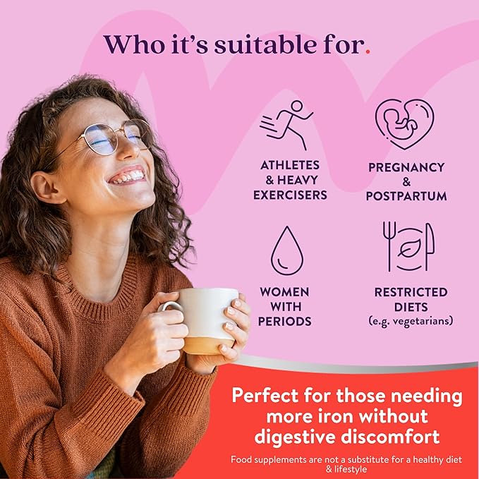 Active Iron Supplement 25mg + Multivitamin for Women Clinically Proven to Increase Iron &amp Energy Levels Maximum Absorption Gentle Non-Constipating 30 Capsules + 30 Tablets in On-the-Go Foil P