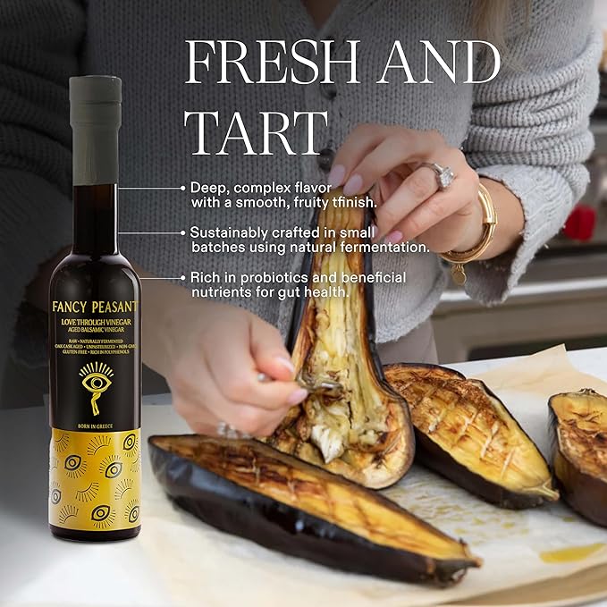 Fancy Peasant Aged Balsamic Vinegar 200ML Organic Vinegar for Cooking Traditional Greek Balsamic Vinaigrette
