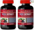 antioxidant Vitamins for Men - Wine Extract ANTIOXIDANT Complex 1200MG Resveratrol Pomegranate Acai Grape Seed - Immunity Booster for Women 2 Bottles (120 Capsules)