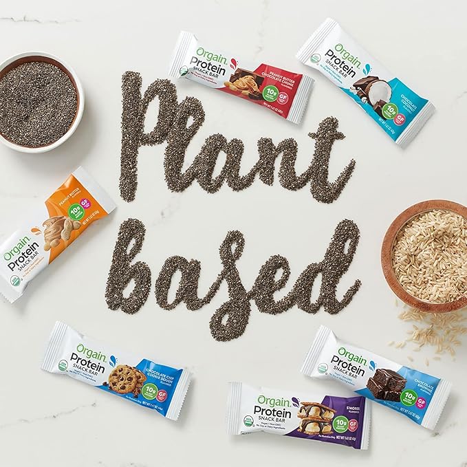 Orgain Organic Vegan Protein Powder and Protein Bars Bundle (2.03lb + 12 Count)