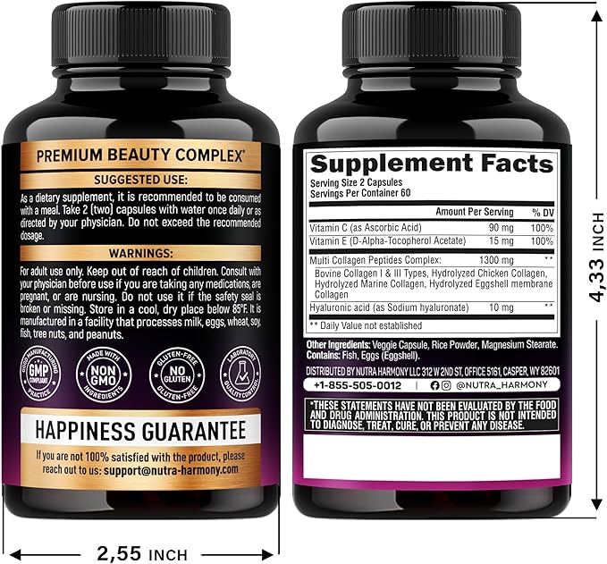 NUTRAHARMONY Glucosamine Chondroitin &amp Collagen Peptides Capsules