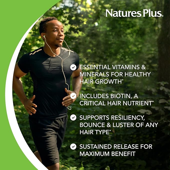 NaturesPlus Ultra Hair - 60 Sustained Release Tablets - Supports Healthy Hair Growth - for Men &amp Women - Gluten Free - 30 Total Servings