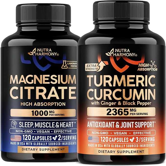 Magnesium Citrate &amp Turmeric Curcumin Capsules