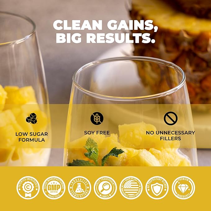 Underground Bio Labs Panda Fuel Premium Protein WheyHydrolyzed CollagenCaseinProbiotics Enzymes Keto FriendlyTime Release 25 Servings (2.5 Pound Pineapple Whip)