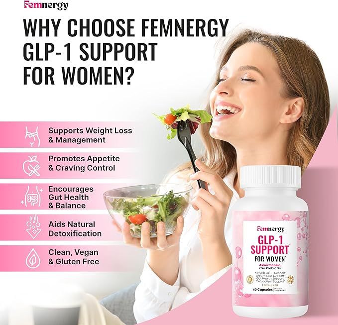 GLP-1 Support Weight Loss Probiotic Supplement for Women - Natural Appetite Suppressant Metabolism &amp Gut Health - GLP1 Support to Activate Daily Hunger Control &amp Fat Burn Support